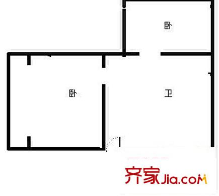 师大南路副食品宿舍户型图北京西路师大附中对面 2室 户型图 2室1厅1卫1厨
