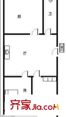 青山南路中医院宿舍 2室 户型图