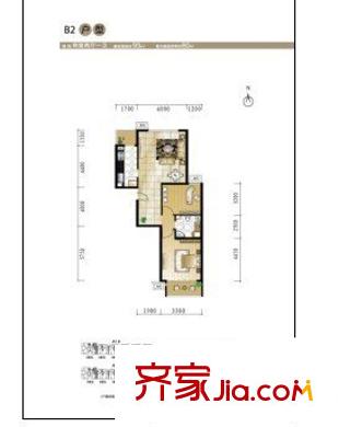 青山南路中医院宿舍 2室 户型图