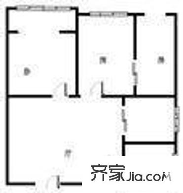 青山南路中医院宿舍 2室 户型图
