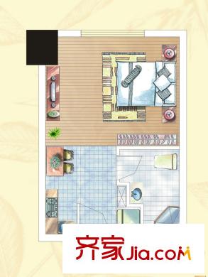 众一富东广场B户型 1室1厅1卫1厨