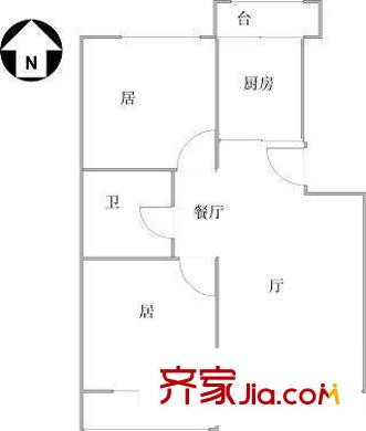 佑营街 2室 户型图