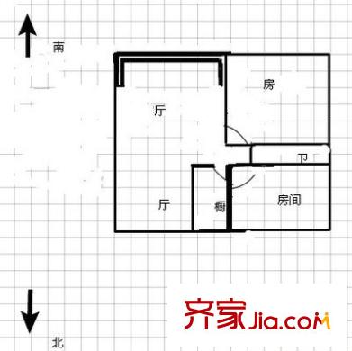 子固路劳动局宿舍 2室 户型图