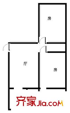 子固路劳动局宿舍 2室 户型图