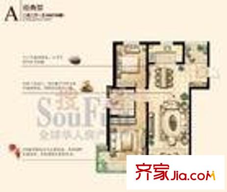 桃苑公寓户型图户型图 2室2厅1卫1厨