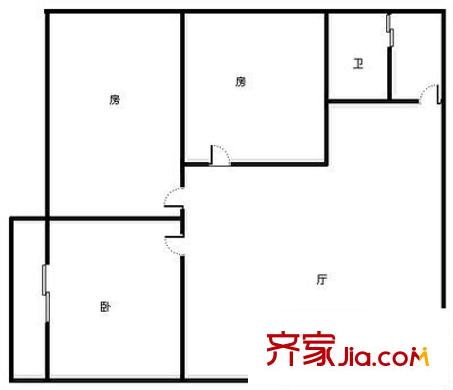 青山南路税务局宿舍 3室 户型图