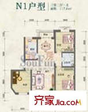 桃苑公寓户型图户型图 2室2厅1卫1厨