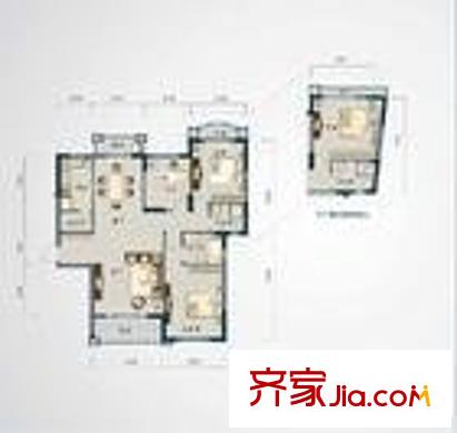 桃苑公寓户型图户型图 3室2厅1卫1厨