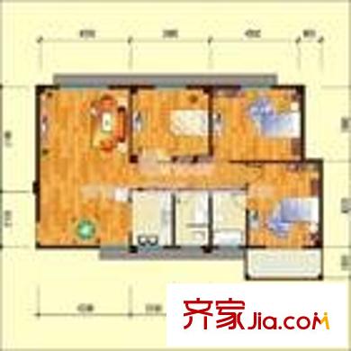 桃苑公寓户型图户型图 2室2厅1卫1厨