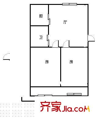 八一大道财富广场 2室 户型图