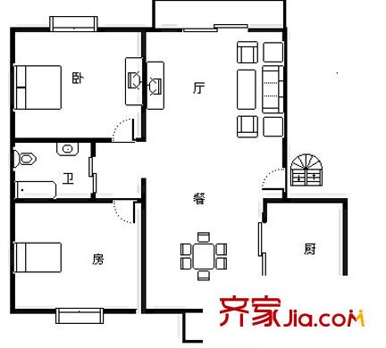八一大道财富广场 1室 户型图