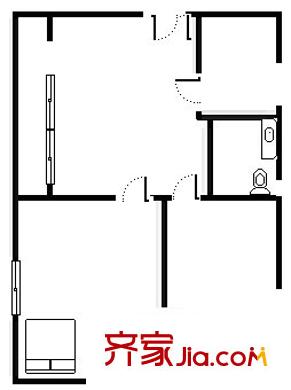 八一大道财富广场 2室 户型图