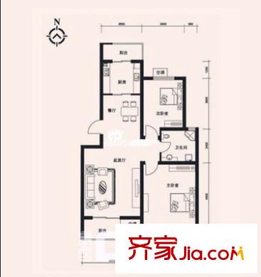 明珠花园 2室 户型图