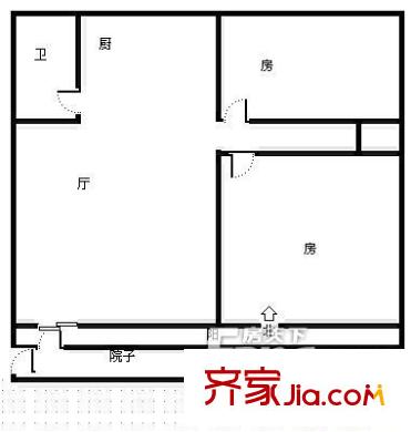 洪都北大道省社科院宿舍户型图洪都北大道社科院宿舍 二居室户型图 2室1厅1卫1厨