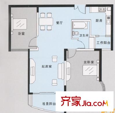 美羅江畔 3室 戶型圖