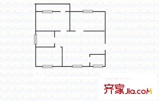 安石路保险公司宿舍 3室 户型图