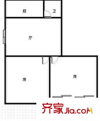 南京东路单位宿舍 2室 户型图