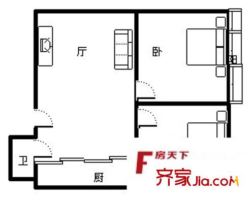 美羅江畔 2室 戶型圖
