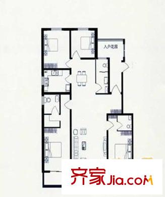 美羅江畔 四居室戶(hù)型圖