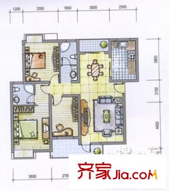 逸翠雅居 3室 戶型圖