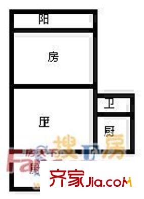顺外路希望中学宿舍 一居室户型图