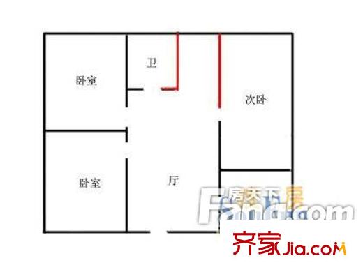 春暉路南紡機(jī)小區(qū) 三居室戶型圖