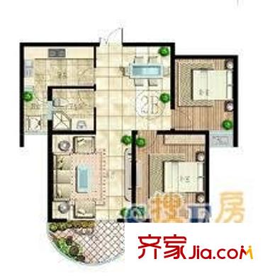 春暉路南紡機(jī)小區(qū) 2室 戶型圖