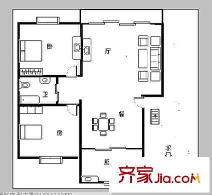 龙泽园 2室 户型图