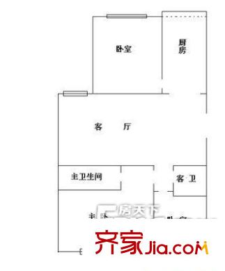 永叔路小区 三居室户型图