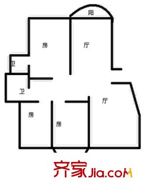 桃花路民航小区 3室 户型图