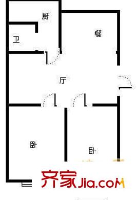 桃花路民航小区 2室 户型图