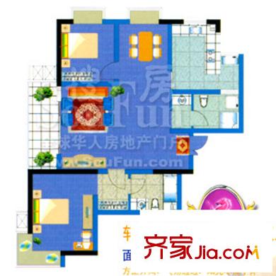 碧水华庭户型图轩贵居 3室2厅2卫1厨