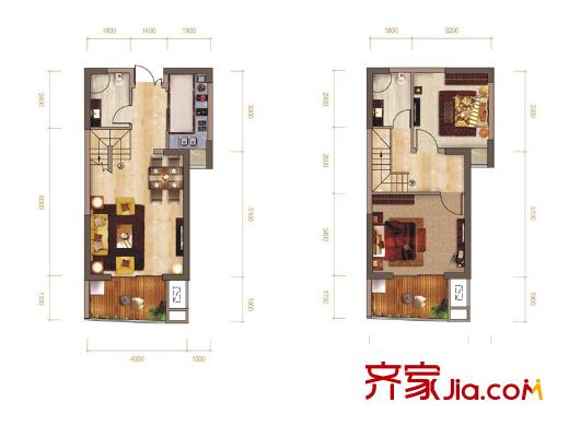 南昌銅鑼灣廣場一期4號樓C戶型 2室2廳2衛(wèi)1廚