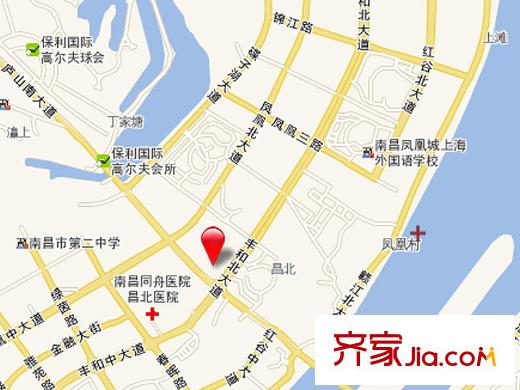 南昌銅鑼灣廣場(chǎng)區(qū)位示意圖