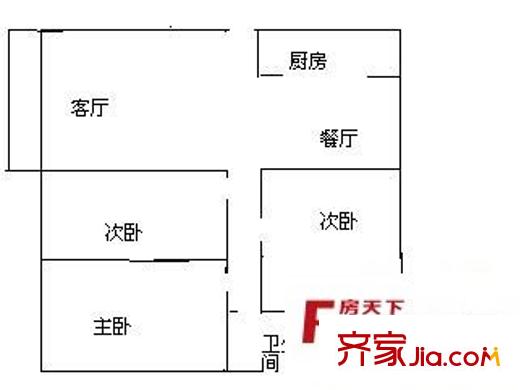 衛(wèi)東花園 3室 戶型圖