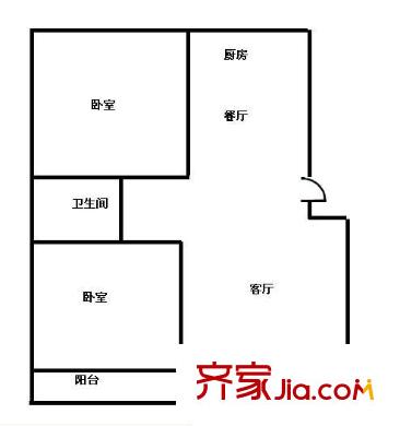 衛(wèi)東花園 2室 戶型圖