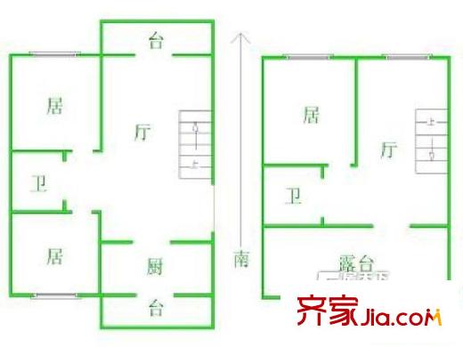 沙井小區(qū) 二居室戶型圖