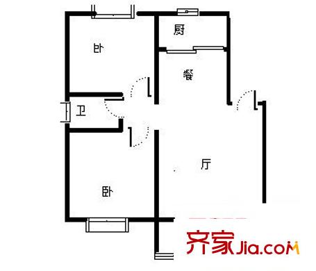 船山路船山广场 2室 户型图