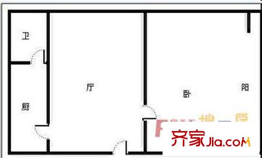 船山路船山广场 一居室户型图