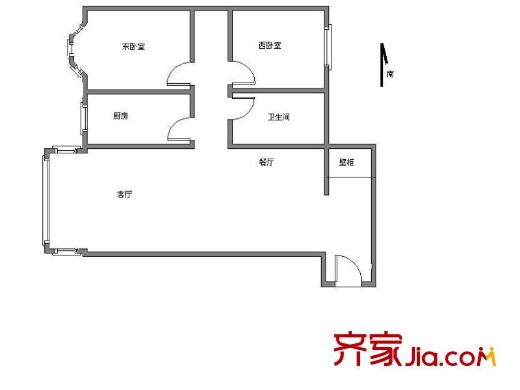 洪城路月池住宅小区 2室 户型图