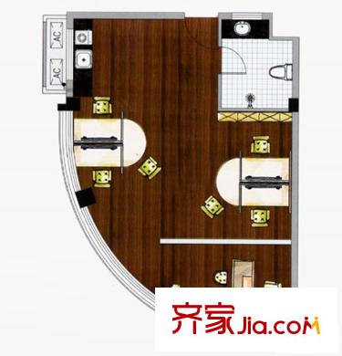 精英汇户型图一居室户型 1室1卫
