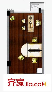 精英汇户型图一居室户型 1室1卫