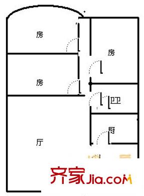 永外正街一附院宿舍 3室 户型图