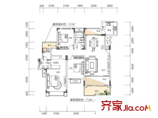 聯(lián)發(fā)君領朝陽一期多層1-6號樓五層戶型 3室2廳2衛(wèi)1廚