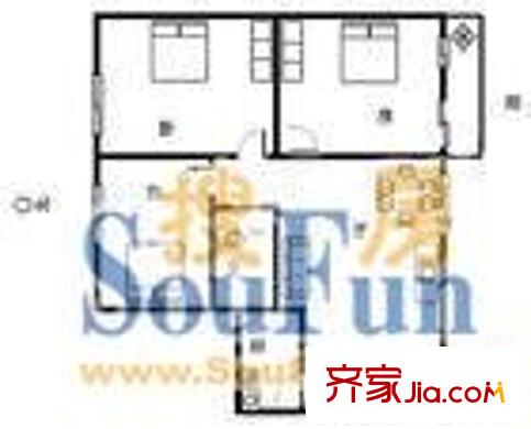 永外正街一附院宿舍 2室 户型图