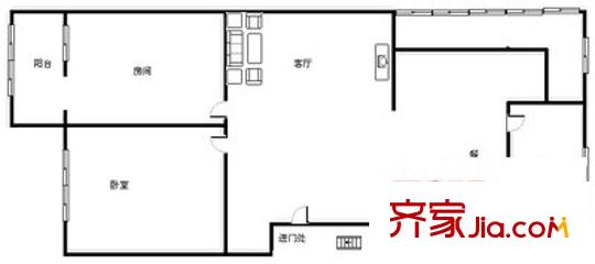 洪都中大道东航宿舍 2室 户型图