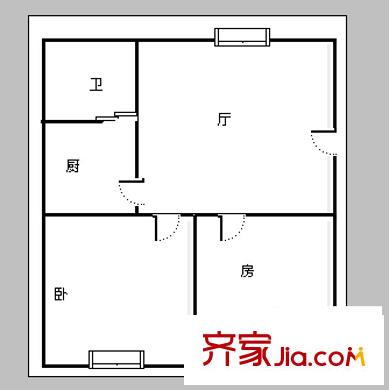 高新二路物業(yè)宿舍 2室 戶型圖
