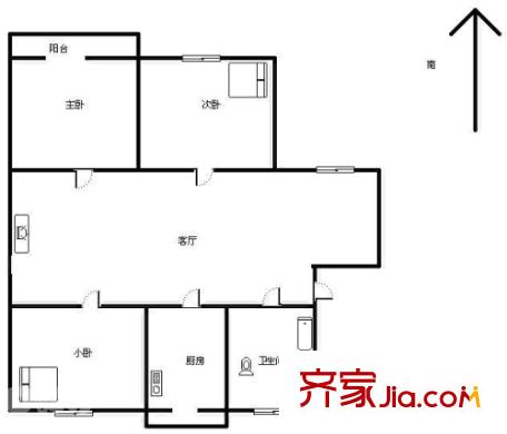 香澄苑戶型圖847a250d2c49df560b1be6abcabc_500x500 3室2廳1衛(wèi)1廚