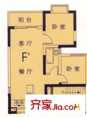 京东小区蓝天公寓 2室 户型图