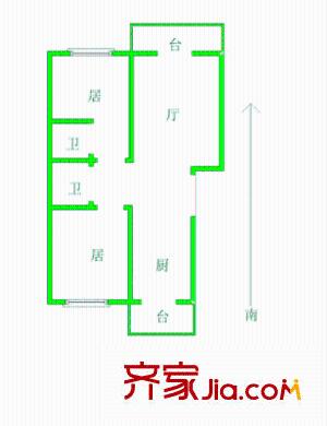 朝阳嘉园 2室 户型图